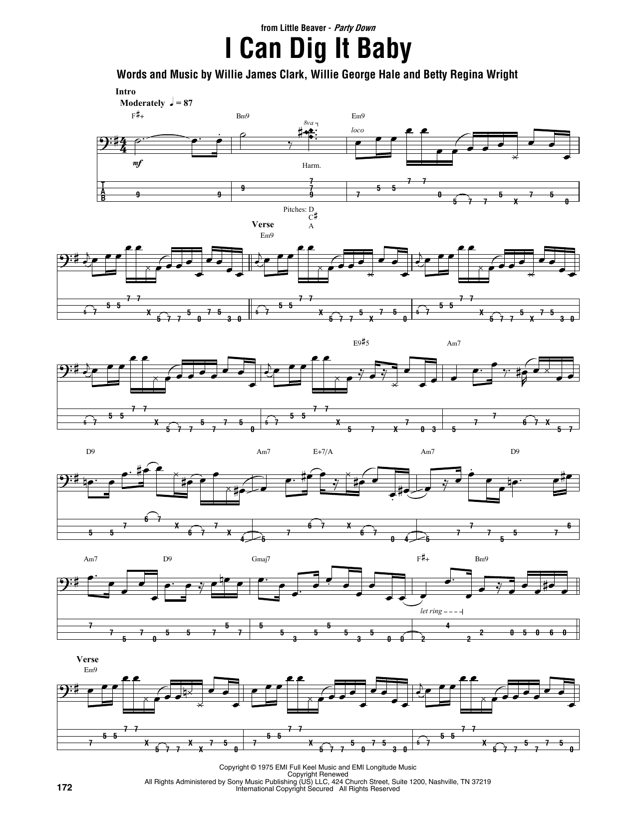 Jaco Pastorius I Can Dig It Baby sheet music notes and chords arranged for Bass Guitar Tab