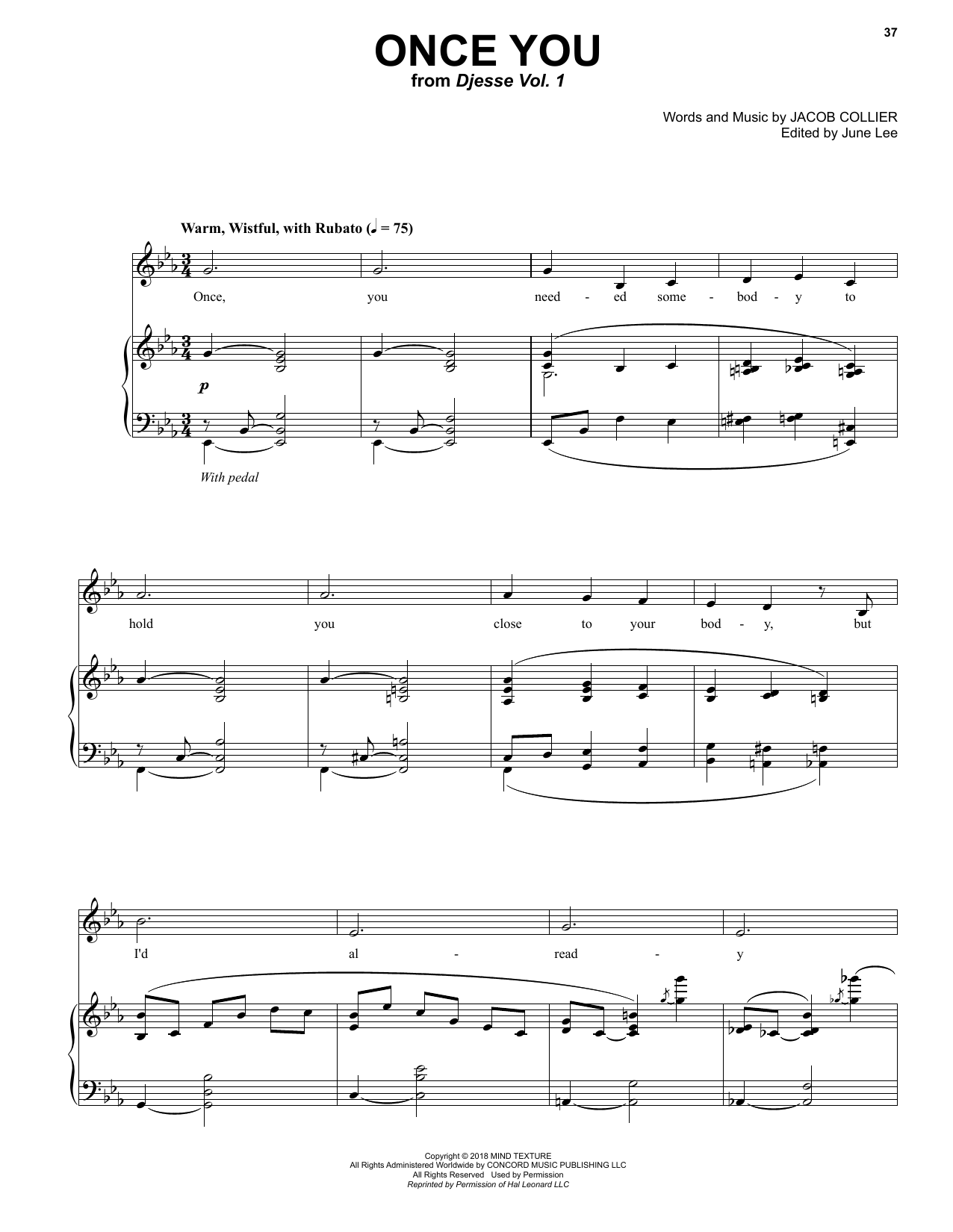 Jacob Collier Once You (feat. Suzie Collier) sheet music notes and chords arranged for Piano & Vocal