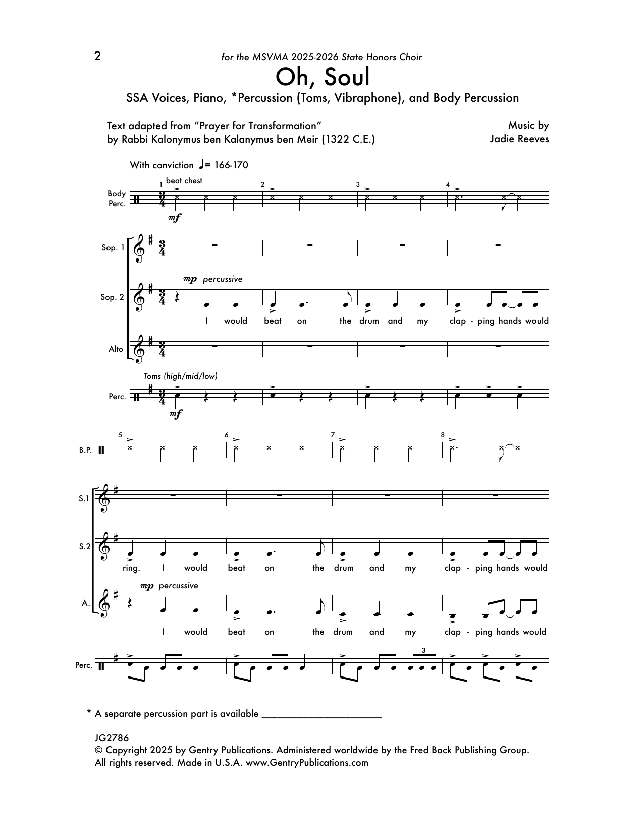 Jadie Douglass Reeves Oh, Soul sheet music notes and chords arranged for SSA Choir
