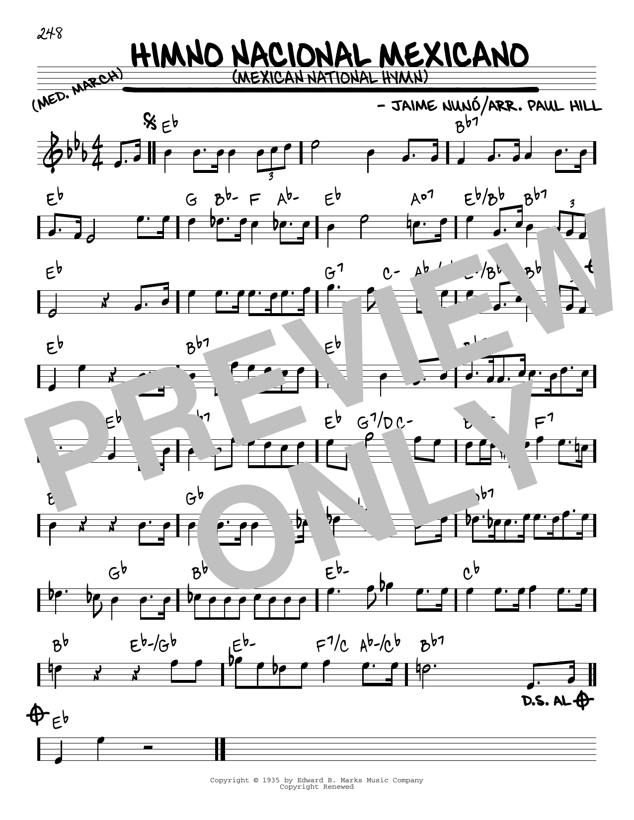 Jaime Nuno Himno Nacional Mexicano (Mexican National Hymn) sheet music notes and chords arranged for Real Book – Melody & Chords