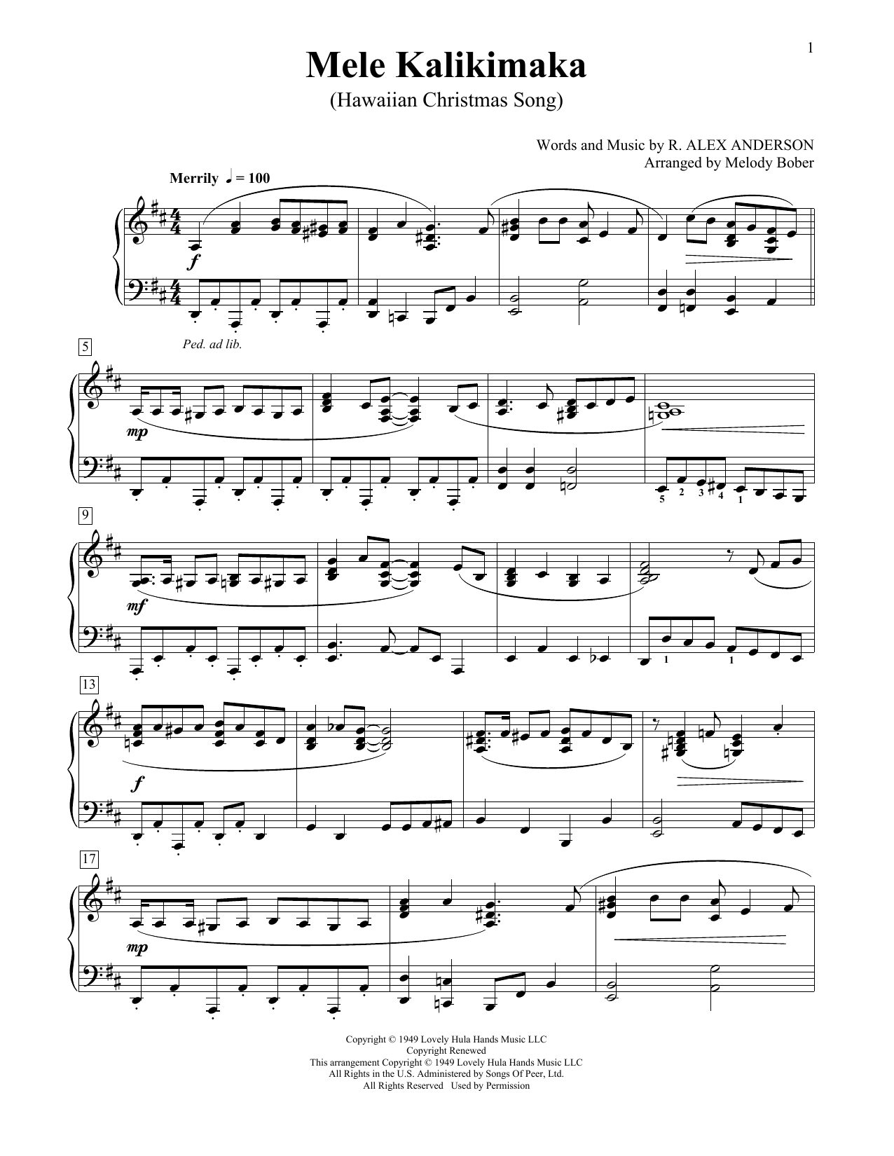 Jake Owen Mele Kalikimaka sheet music notes and chords arranged for Educational Piano