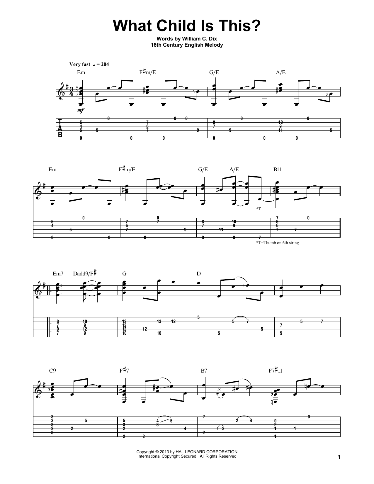 Jake Reichbart What Child Is This? sheet music notes and chords arranged for Solo Guitar