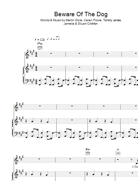 Jamelia Beware Of The Dog sheet music notes and chords arranged for Piano, Vocal & Guitar Chords