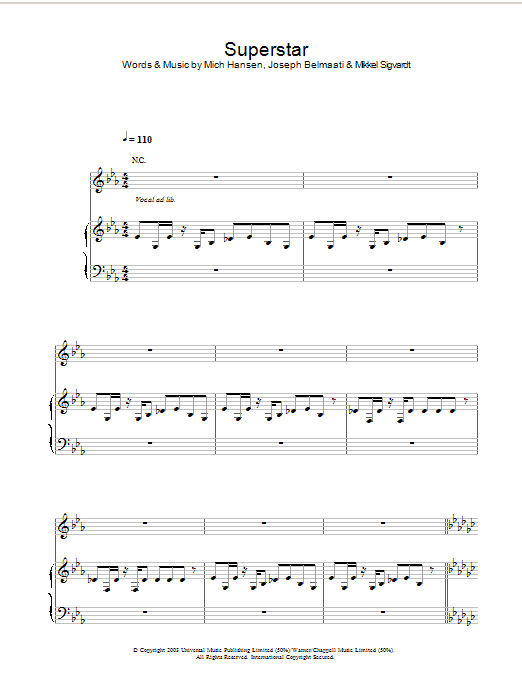 Jamelia Superstar sheet music notes and chords. Download Printable PDF.