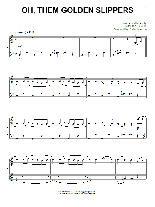 James A. Bland Oh, Them Golden Slippers (arr. Phillip Keveren) sheet music notes and chords arranged for Piano Solo