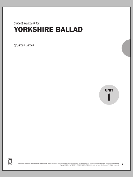James Barnes Guides to Band Masterworks, Vol. 4 - Student Workbook - Yorkshire Ballad sheet music notes and chords arranged for Instrumental Method