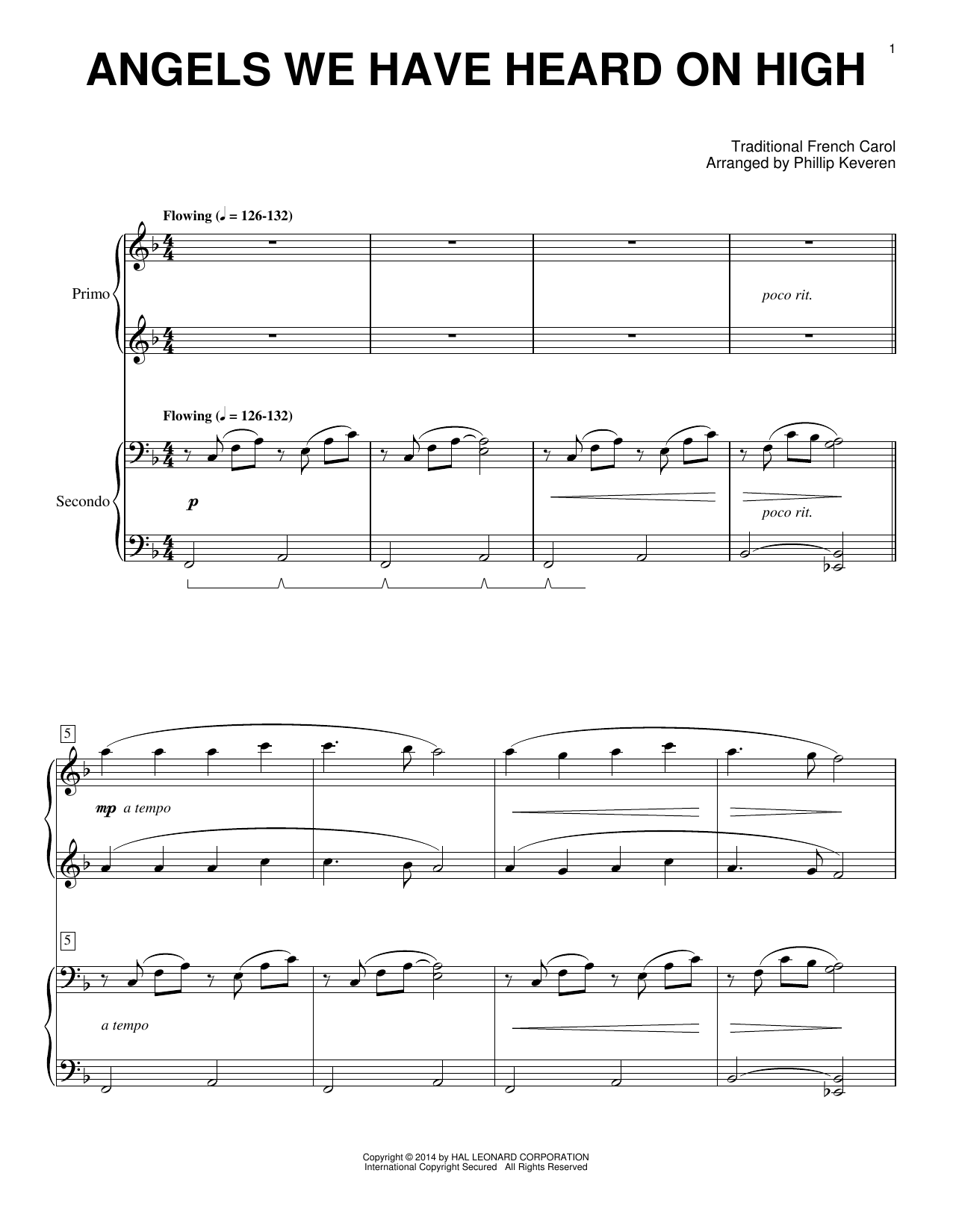James Chadwick Angels We Have Heard On High (arr. Phillip Keveren) sheet music notes and chords arranged for Piano Duet