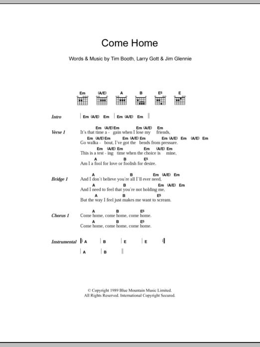 James Come Home sheet music notes and chords arranged for Guitar Chords/Lyrics