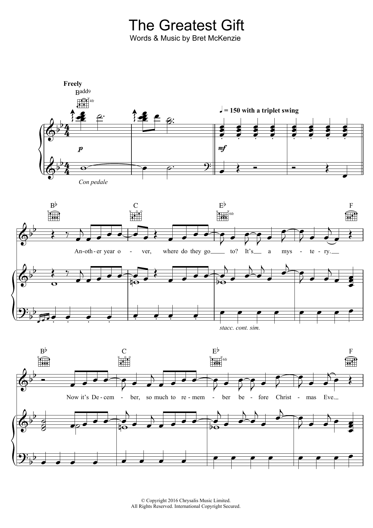James Corden The Greatest Gift sheet music notes and chords arranged for Piano, Vocal & Guitar Chords