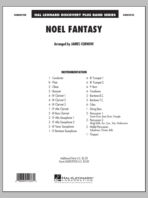 James Curnow Noel Fantasy - Conductor Score (Full Score) sheet music notes and chords arranged for Concert Band