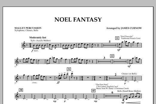 James Curnow Noel Fantasy - Mallet Percussion sheet music notes and chords arranged for Concert Band