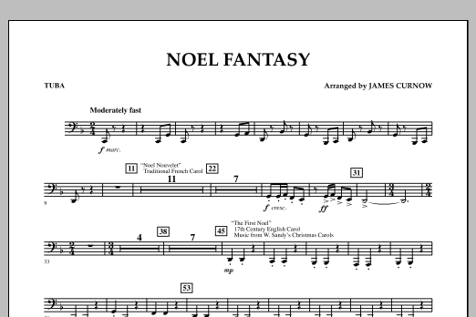 James Curnow Noel Fantasy - Tuba sheet music notes and chords arranged for Concert Band