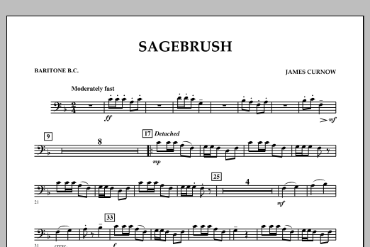 James Curnow Sagebrush - Baritone B.C. sheet music notes and chords arranged for Concert Band