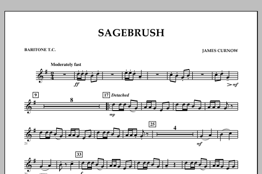 James Curnow Sagebrush - Baritone T.C. sheet music notes and chords arranged for Concert Band