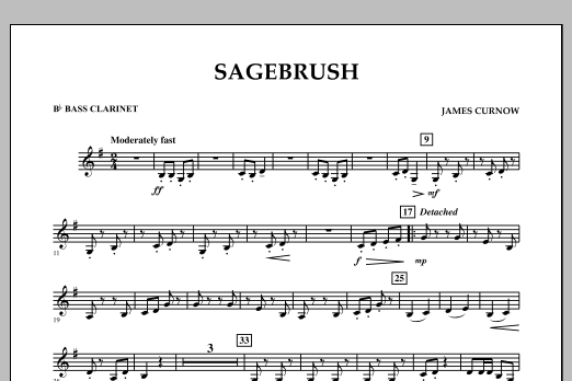 James Curnow Sagebrush - Bb Bass Clarinet sheet music notes and chords arranged for Concert Band