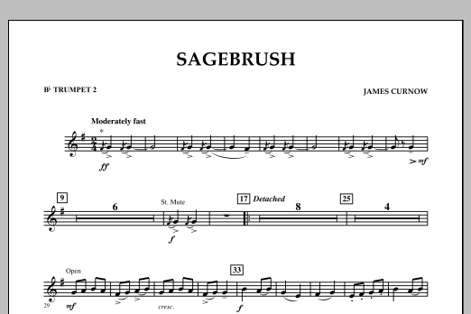 James Curnow Sagebrush - Bb Trumpet 2 sheet music notes and chords arranged for Concert Band
