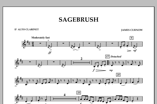 James Curnow Sagebrush - Eb Alto Clarinet sheet music notes and chords arranged for Concert Band