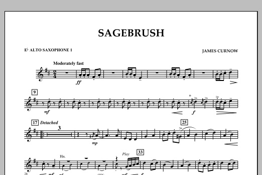 James Curnow Sagebrush - Eb Alto Saxophone 1 sheet music notes and chords arranged for Concert Band