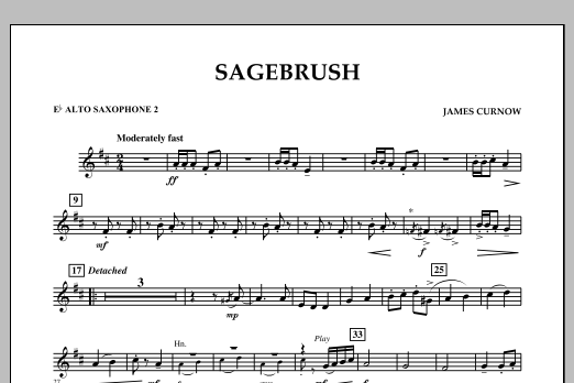 James Curnow Sagebrush - Eb Alto Saxophone 2 sheet music notes and chords arranged for Concert Band