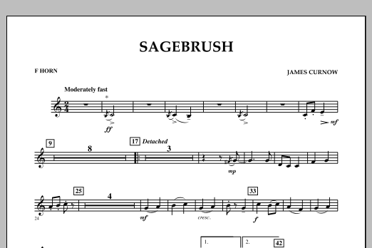 James Curnow Sagebrush - F Horn sheet music notes and chords arranged for Concert Band