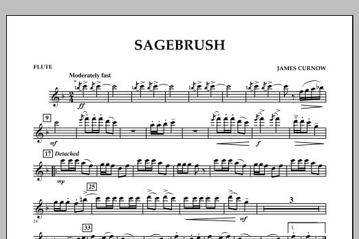 James Curnow Sagebrush - Flute sheet music notes and chords arranged for Concert Band