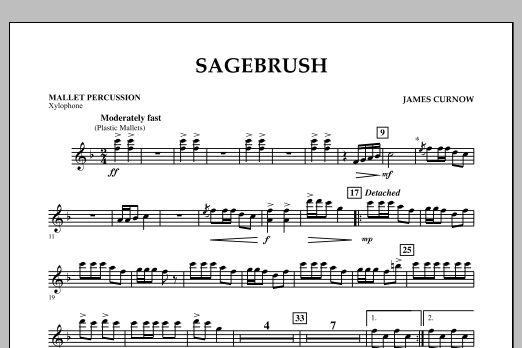James Curnow Sagebrush - Mallet Percussion sheet music notes and chords arranged for Concert Band
