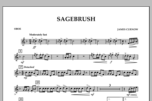 James Curnow Sagebrush - Oboe sheet music notes and chords arranged for Concert Band