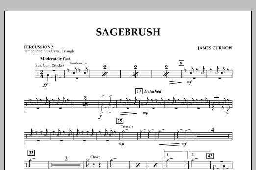 James Curnow Sagebrush - Percussion 2 sheet music notes and chords arranged for Concert Band