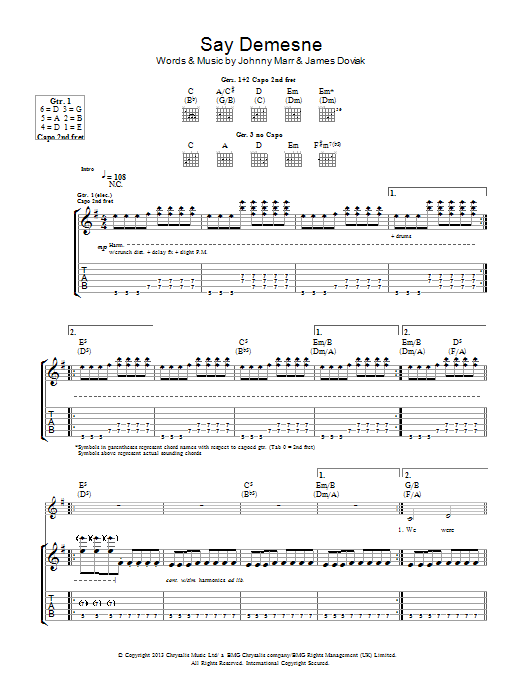 James Doviak Say Demesne sheet music notes and chords arranged for Guitar Tab