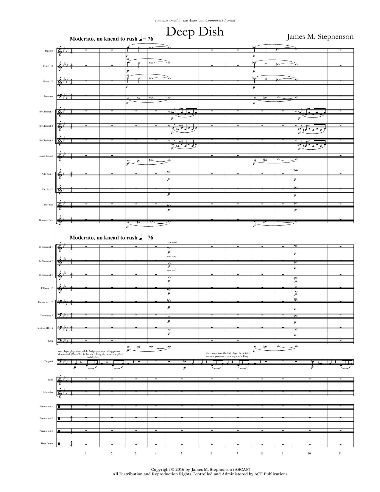 James (Jim) M. Stephenson Deep Dish - Full Score sheet music notes and chords arranged for Concert Band
