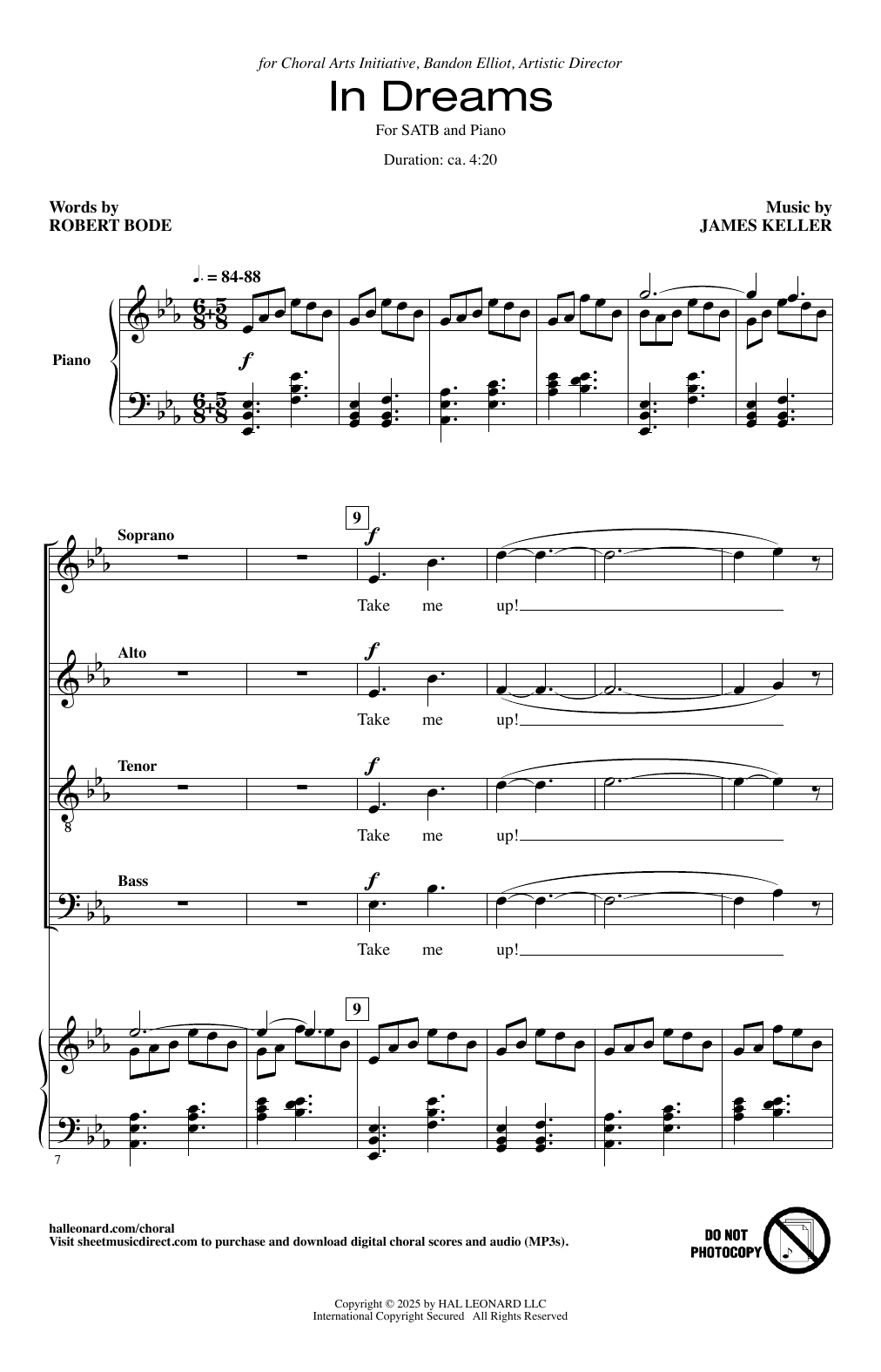 James Keller In Dreams sheet music notes and chords arranged for SATB divisi Choir