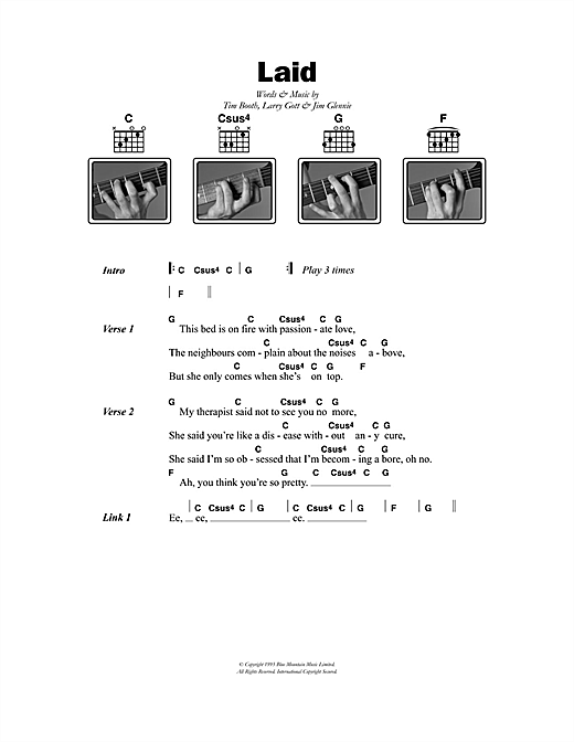 James Laid sheet music notes and chords arranged for Guitar Chords/Lyrics