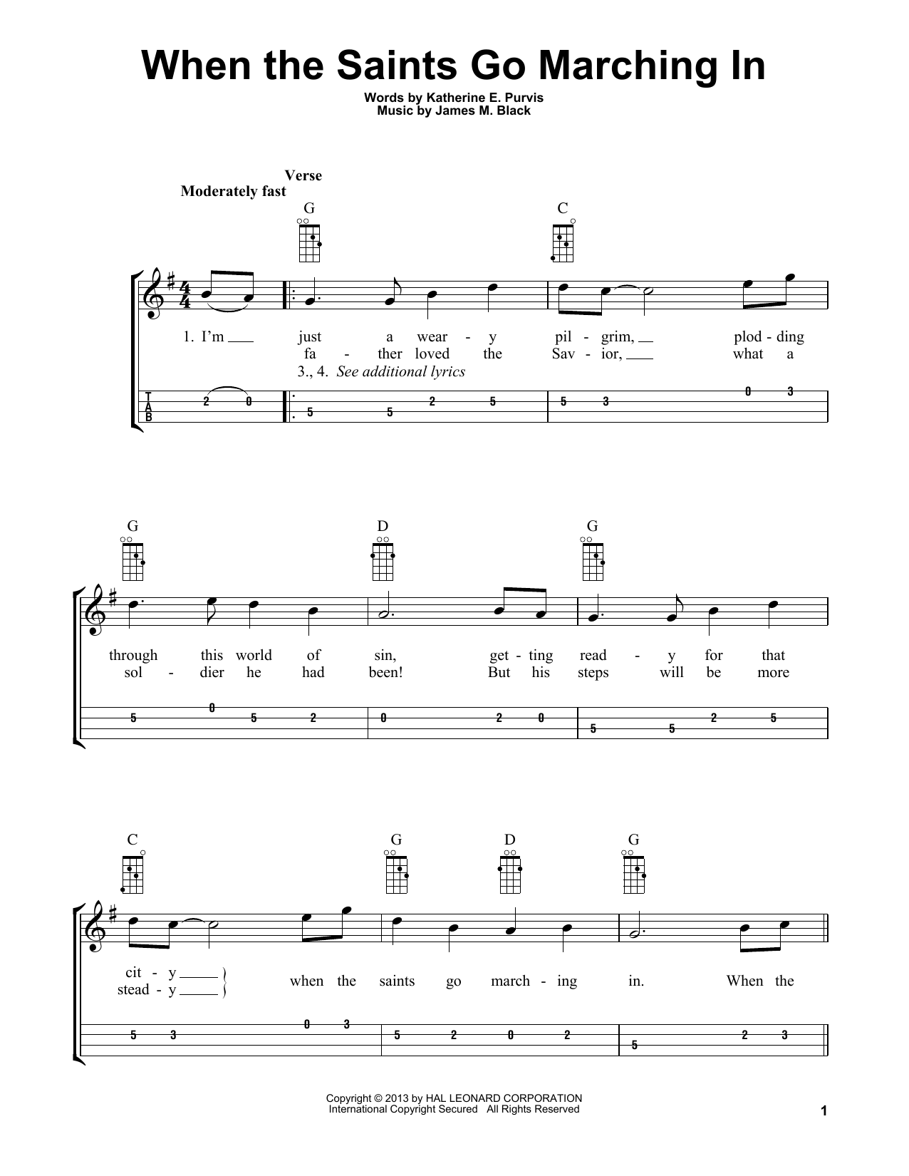 James M. Black When The Saints Go Marching In (arr. Bobby Westfall) sheet music notes and chords arranged for Mandolin