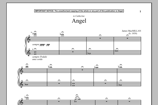 James MacMillan Angel sheet music notes and chords arranged for Piano Solo