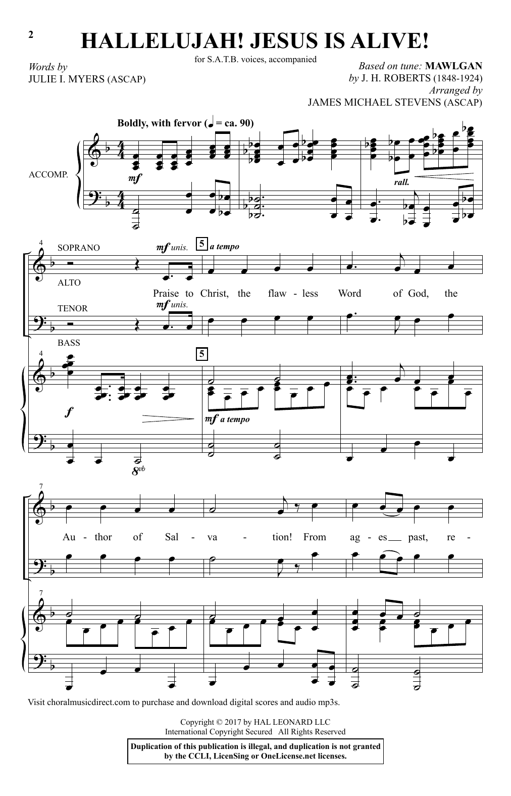 James Michael Stevens Hallelujah! Jesus Is Alive! sheet music notes and chords arranged for SATB Choir