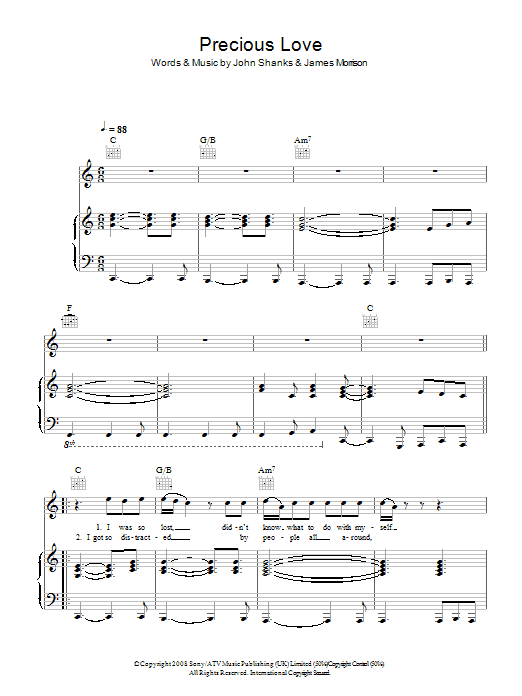 James Morrison Precious Love sheet music notes and chords arranged for Piano, Vocal & Guitar Chords