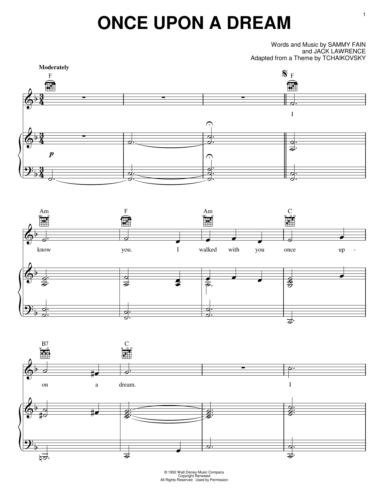James Newton Howard Once Upon A Dream sheet music notes and chords arranged for Piano Solo