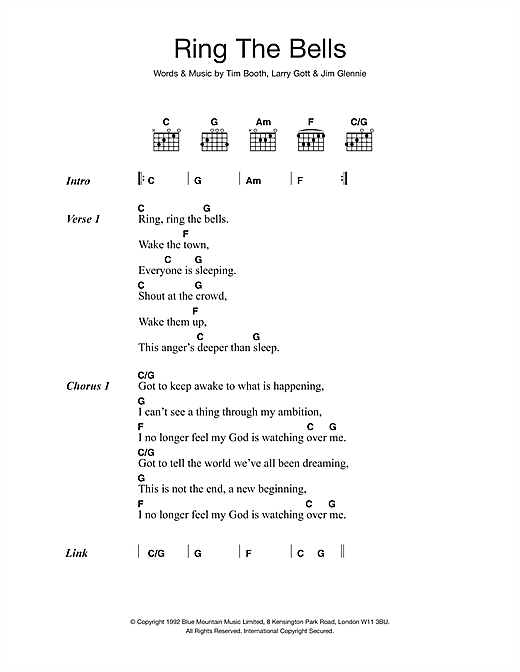 James Ring The Bells sheet music notes and chords arranged for Guitar Chords/Lyrics