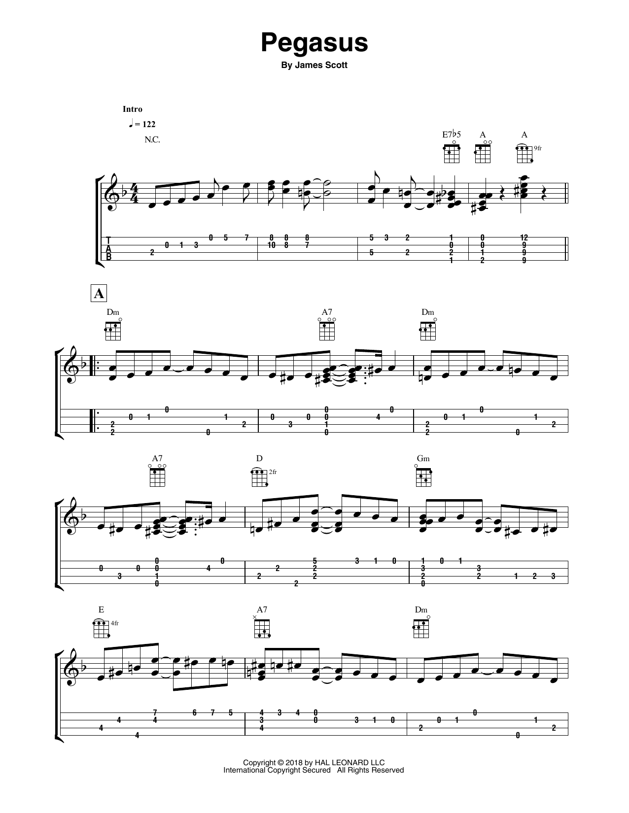 Fred Sokolow Pegasus sheet music notes and chords arranged for Easy Ukulele Tab
