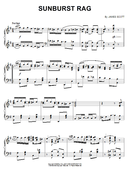 James Scott Sunburst Rag sheet music notes and chords arranged for Piano Solo
