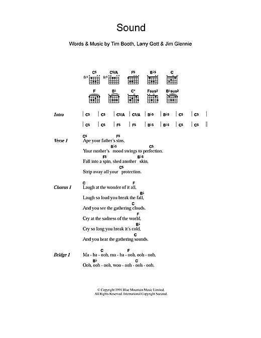 James Sound sheet music notes and chords arranged for Guitar Chords/Lyrics