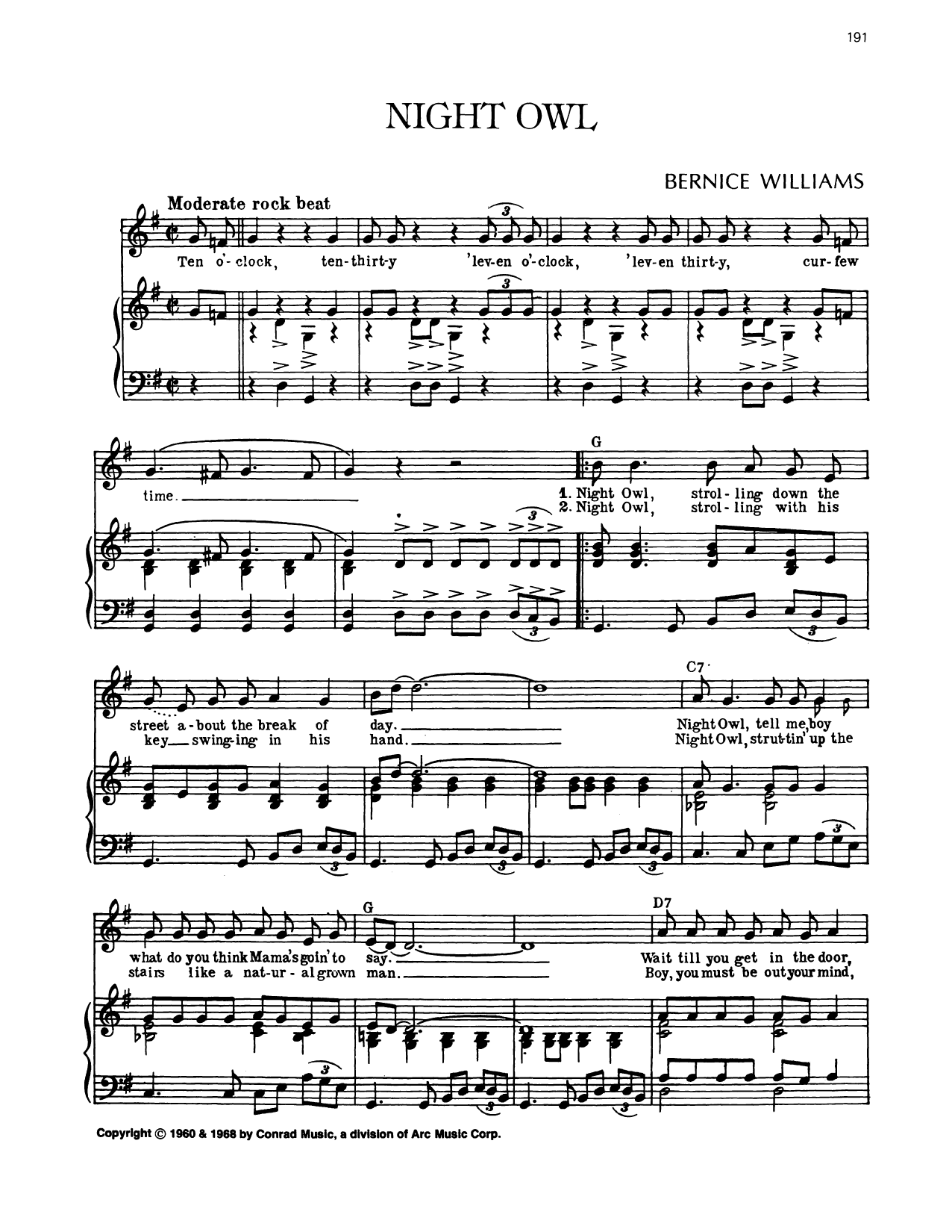 James Taylor Night Owl sheet music notes and chords arranged for Piano, Vocal & Guitar Chords (Right-Hand Melody)