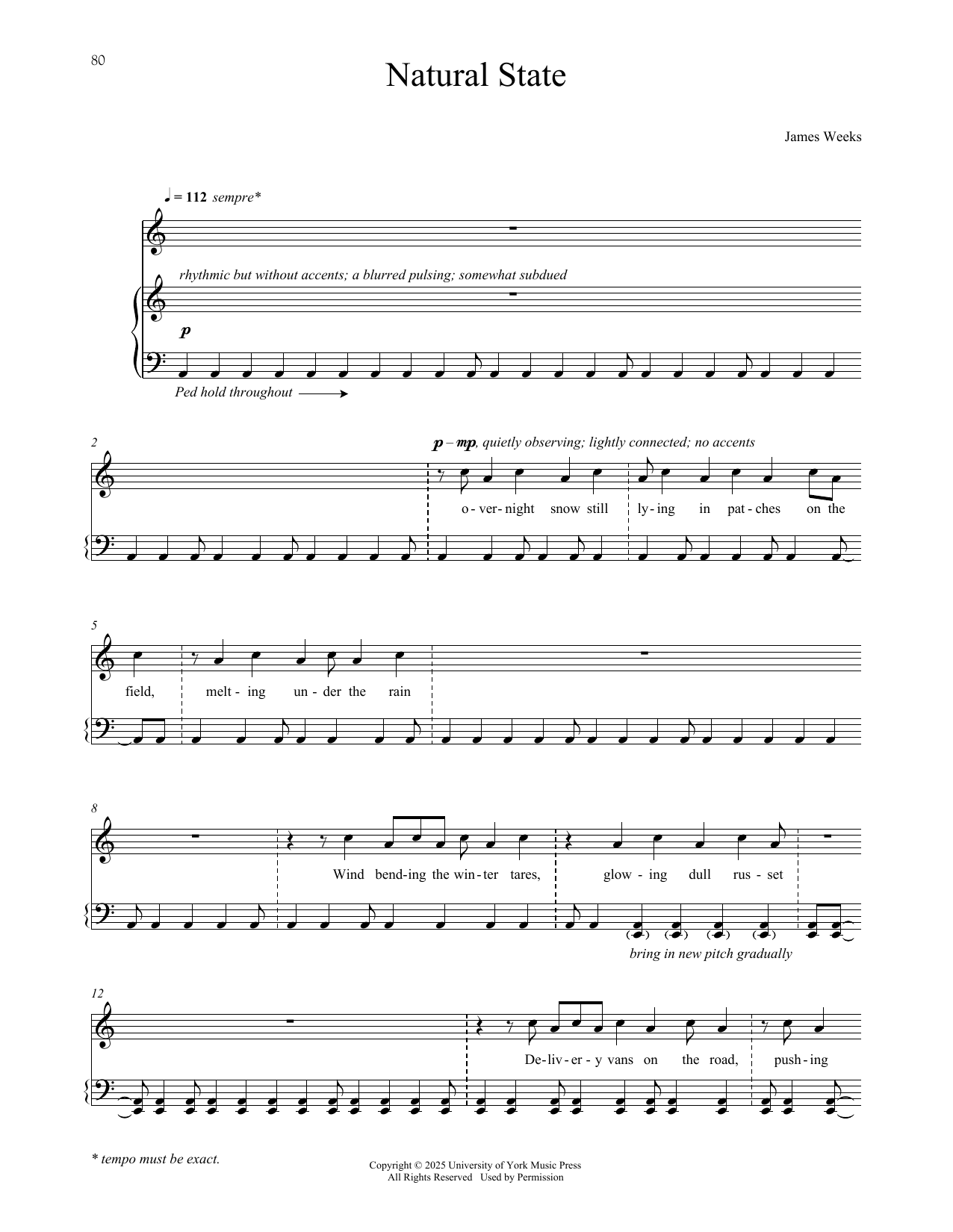James Weeks Natural State sheet music notes and chords arranged for Piano & Vocal