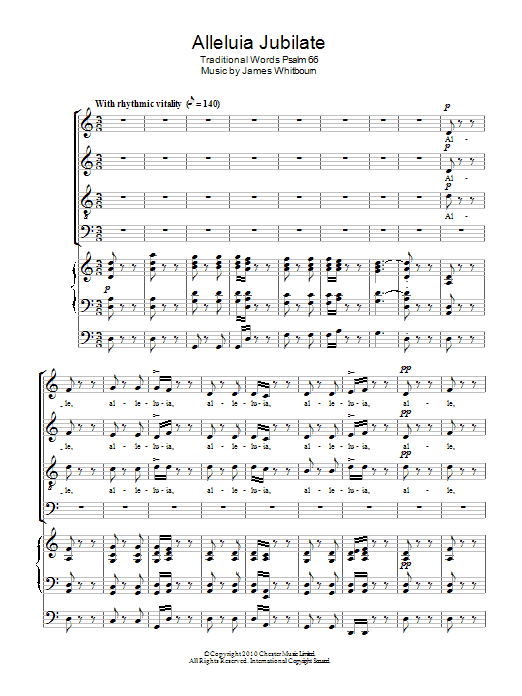 James Whitbourn Alleluia Jubilate sheet music notes and chords arranged for SATB Choir