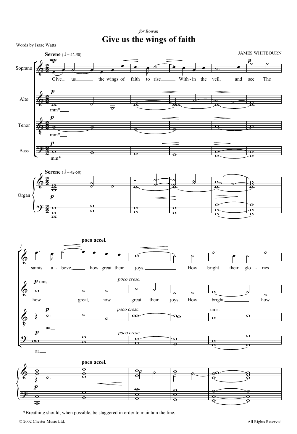 James Whitbourn Give Us The Wings Of Faith sheet music notes and chords arranged for SATB Choir