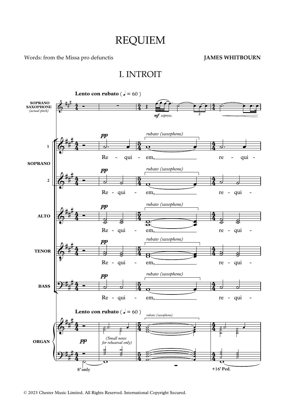 James Whitbourn Requiem (vocal score) sheet music notes and chords arranged for SATB Choir