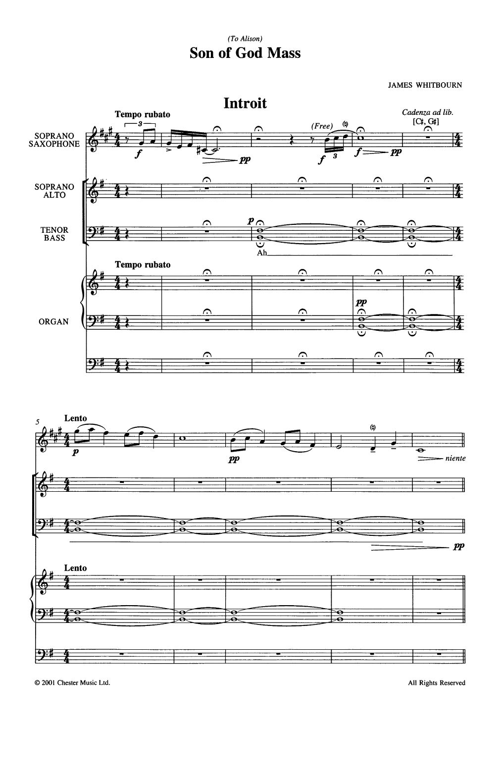 James Whitbourn Son Of God Mass sheet music notes and chords arranged for SATB Choir