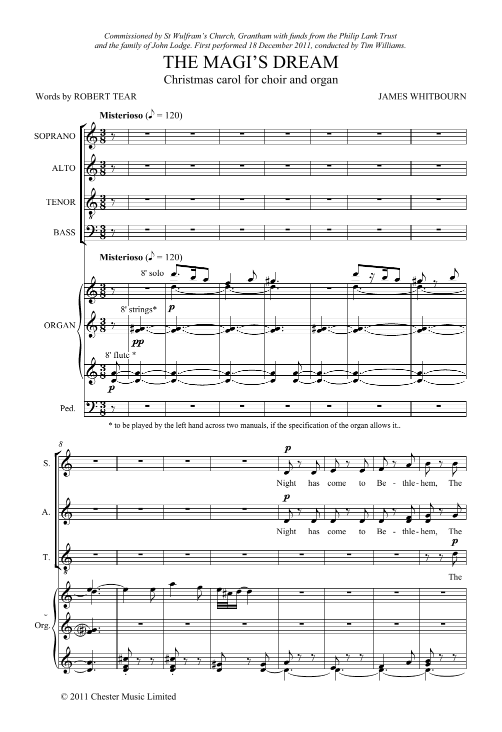 James Whitbourn The Magi's Dream sheet music notes and chords arranged for SATB Choir