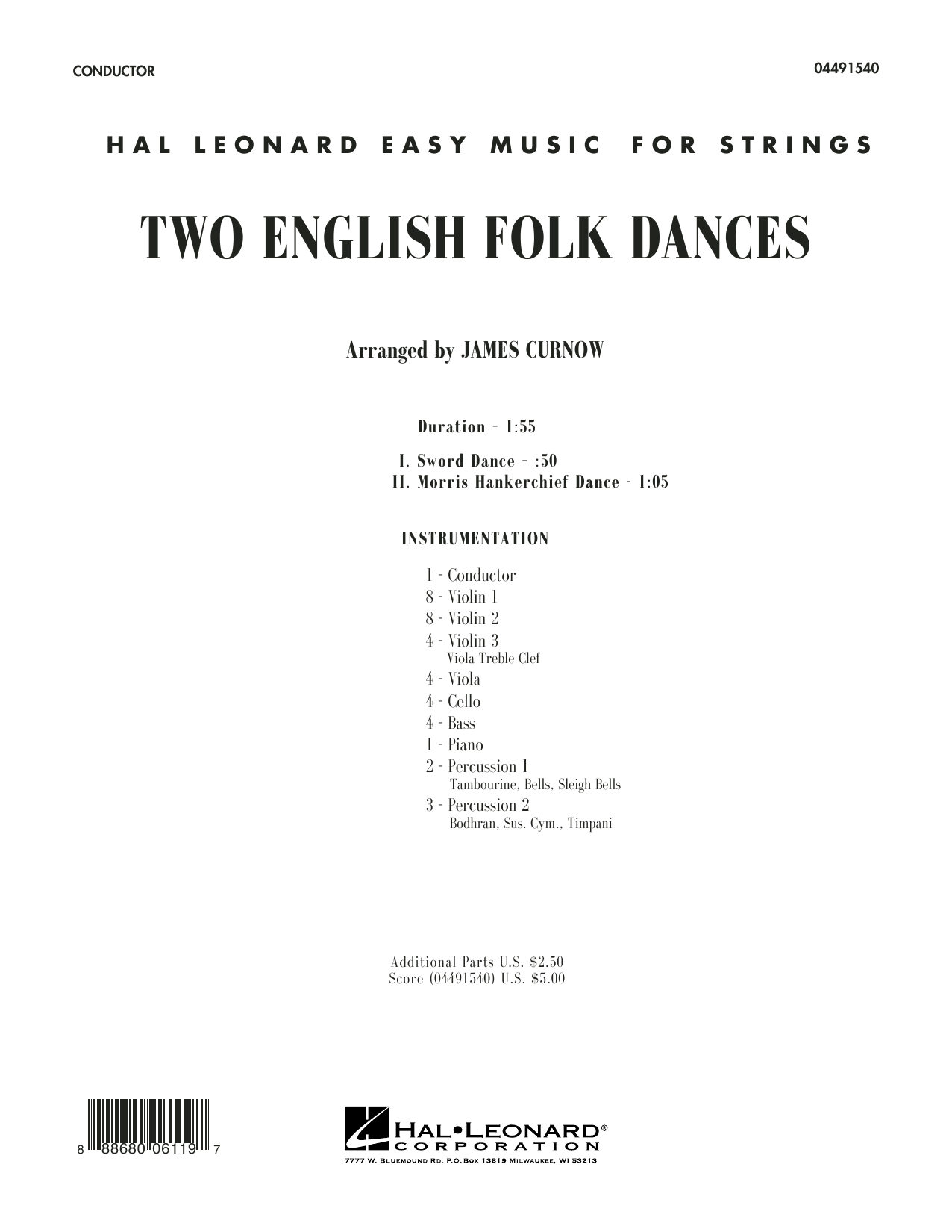 James Curnow Two English Folk Dances - Conductor Score (Full Score) sheet music notes and chords arranged for Orchestra