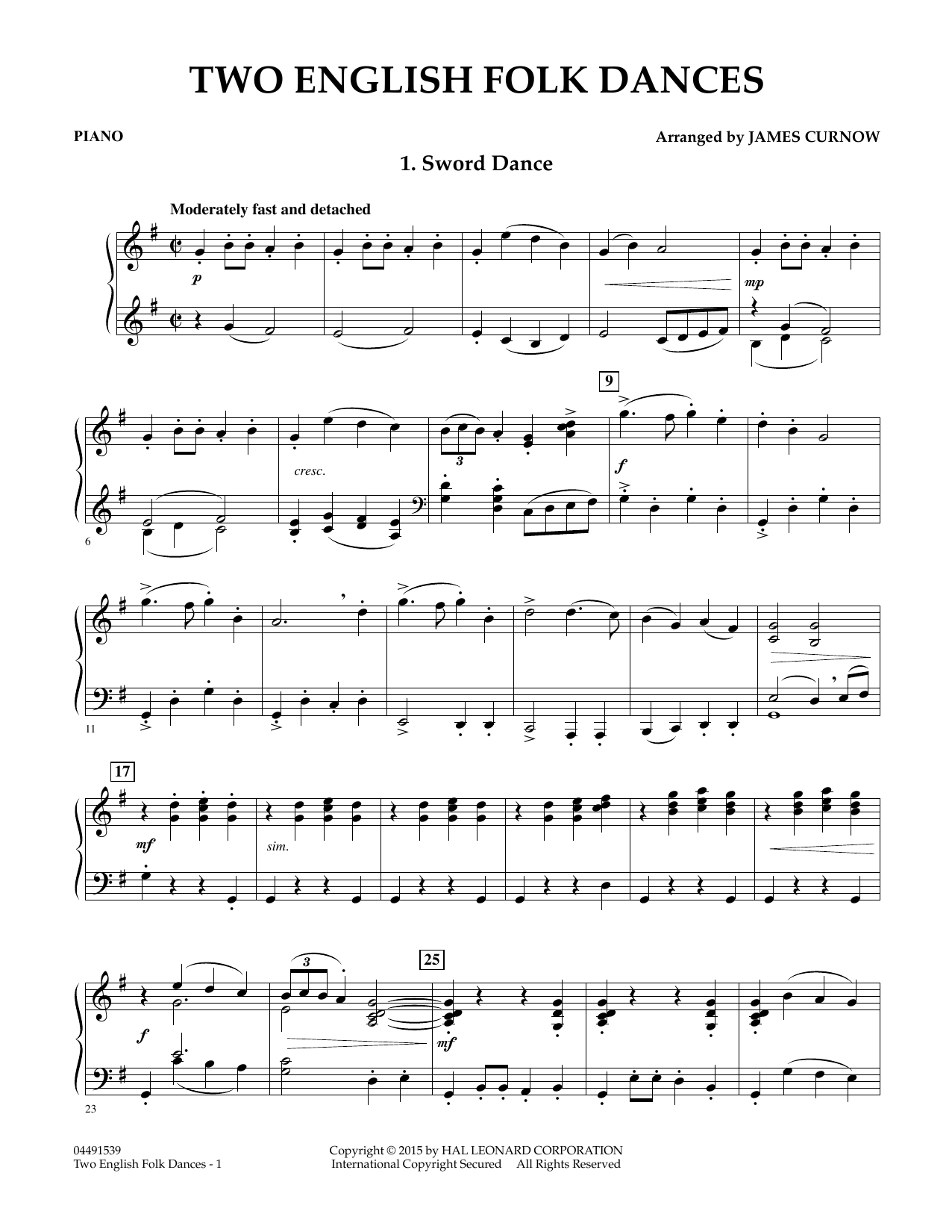 James Curnow Two English Folk Dances - Piano sheet music notes and chords arranged for Orchestra